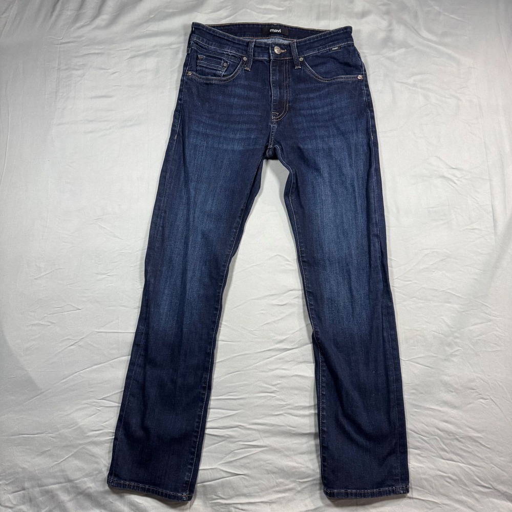 Mavi Zach Straight Leg Mens Jeans Dark Wash Indigo Blue 30x32 (29x30) Stretch - Picture 2 of 11